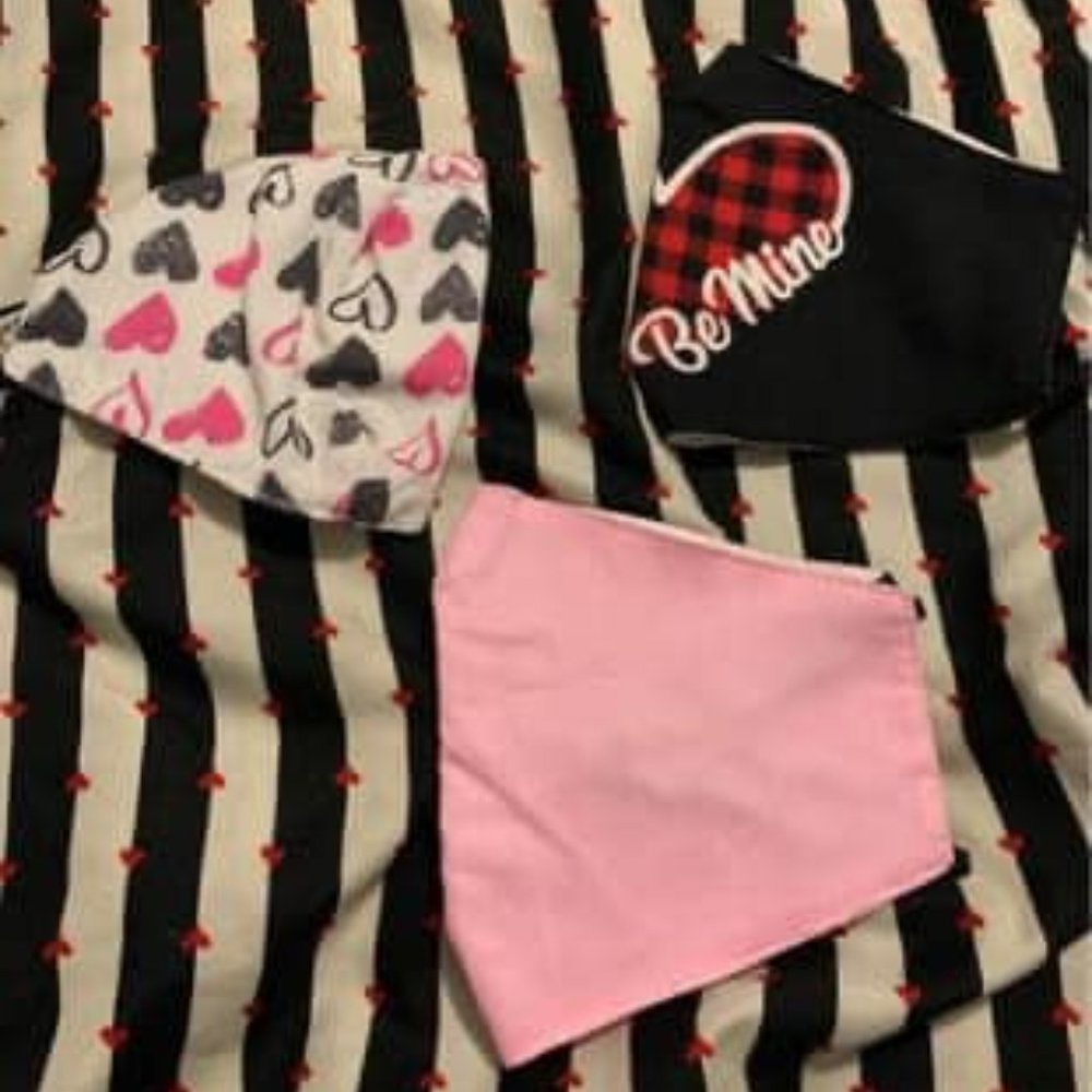 Valentine's Day Face Masks (Set of 3 - Adult Sized)
